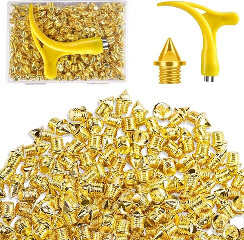 YUNVI 3/16 Inch Track Spikes,Stainless Steel Pyramid Shoe Spikes with Wrench for Track and Cross Country,Replacement for Sprint Sports Short Running Shoes in Saudi Arabia