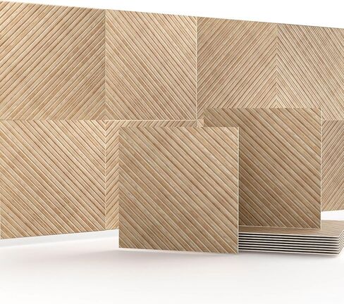 Acoustic Wall Panels, 8 pcs 23.6" x 23.6" – Wood-Pattern Polyester Fiber Sound Absorbing & Soundproof 3D Peel & Stick Panels for Recording Studio, Home Theater, Office, Meeting Room Décor (31 sq ft) in Kuwait