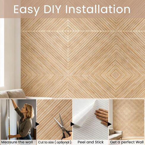 Acoustic Wall Panels, 8 pcs 23.6" x 23.6" – Wood-Pattern Polyester Fiber Sound Absorbing & Soundproof 3D Peel & Stick Panels for Recording Studio, Home Theater, Office, Meeting Room Décor (31 sq ft) in Kuwait