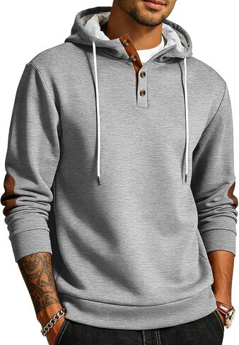 Men's Casual Hoodies Sweatshirts Fashion Long Sleeve Soft Fashion Pullover Hoodie Loose Fit drawstring Hooded in Kuwait