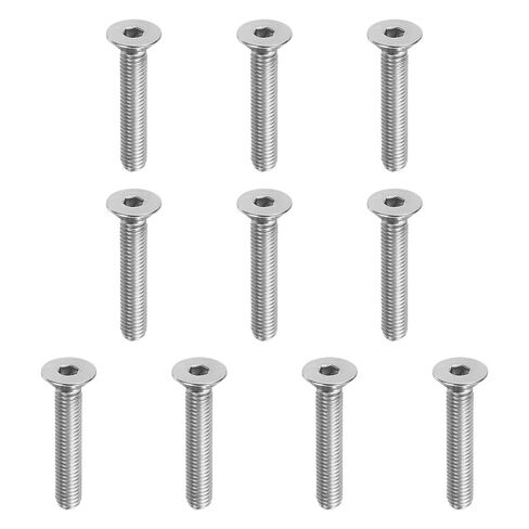PATIKIL M2 x 6mm Flat Head Socket Cap Screws, 100 Pack 304 Stainless Steel 18-8 Machine Screws Flat Countersunk Bolts Hex Socket Drive Fasteners Grade 6.8 in Saudi Arabia