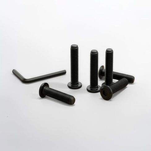 3/16"-24 x 1/2"[50 PCS] Flat Head Hex Socket Cap Screws,Black Oxide,304 Stainless Steel 18-8,Furniture&Machinery Bolts,Corrosion Resistant,Fully Thread with Hex Spanner in Saudi Arabia