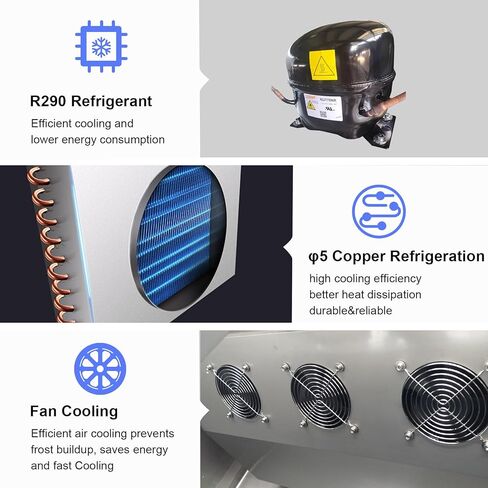48"W 4 Door Commercial Freezer, 36 Cu.ft Stainless Steel Upright Freezer (-8℉ to -1℉) with 8 Adjustable Shelves, Lockable Door, Wheels, Auto-Defrost for Restaurant, Kitchen, Shop in Saudi Arabia