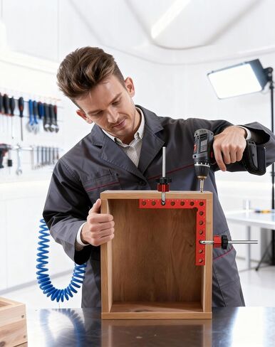 مشابك زاوية للأعمال الخشبية، 4 عبوات 90 درجة 5.5 بوصة × 5.5 بوصة مربعات تثبيت لوضع الزاوية اليمنى، أدوات مشبك مربعة للأعمال الخشبية للخزانة، وإطار الصورة، والصندوق، والأدراج in Kuwait