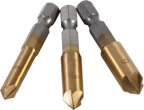6pcs Countersink Bits, Woodworking Countersink, Chamfer Drill Bit Chamfer Drill Bits 90 Degree Center Punch Tool 1/4 Hex Shank 0.23-0.75 Wood in Saudi Arabia