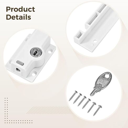 Plastic Safety Locks with Sliding Rail and Mounting Kit, Two Items Sliding Door Security Locks, Little Ones-Safe, Sturdy, Easy Install, Keys and Screws Included in Saudi Arabia