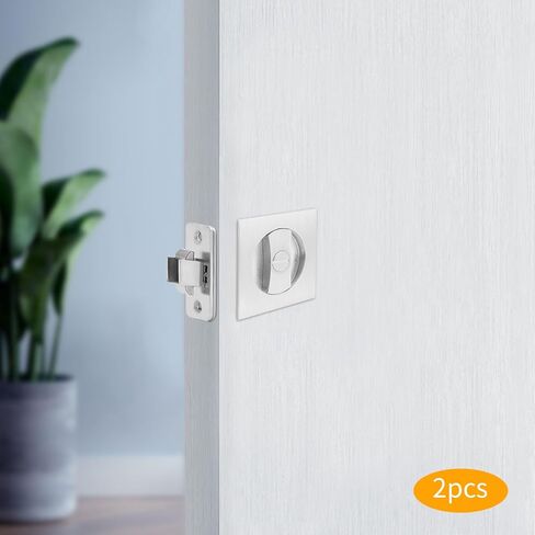 قفل مربع لباب الجيب مع مجموعة سهلة التركيب - قفل خصوصية مغزلي مربع لغرفة النوم والحمام وأبواب الجيب المنزلقة للمكاتب | مزلاج قابل للتعديل in Kuwait