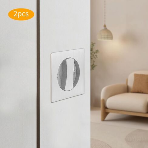 قفل مربع لباب الجيب مع مجموعة سهلة التركيب - قفل خصوصية مغزلي مربع لغرفة النوم والحمام وأبواب الجيب المنزلقة للمكاتب | مزلاج قابل للتعديل in Kuwait