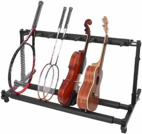 Floor-Standing Tennis Racket Rack, Heavy Duty Steel Tennis Rackets/Badminton Rackets Storage Rack, Height Adjustable, Violin/Guitar Display Stand in Saudi Arabia