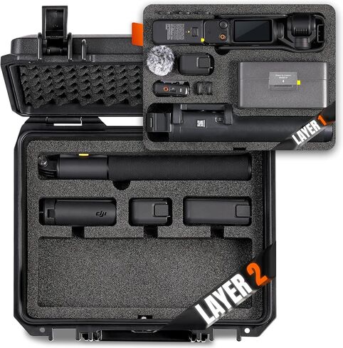 حافظة صلبة مقاومة للماء للسفر متوافقة مع ملحقات DJI Osmo Pocket 3، Creator Combo (الحافظة والإسفنج فقط) (طبقة واحدة) in Kuwait