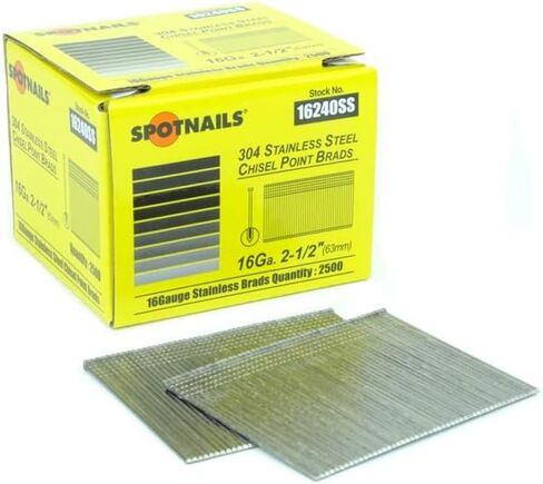 SpotNails 16232SS 2" STAINLESS 16 Ga Brads (10/2.5M Boxes) 25M in Saudi Arabia