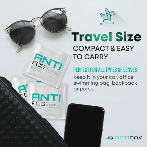 مناديل مضادة للضباب للنظارات أو المناظير أو دروع الوجه أو أقنعة التزلج أو نظارات السباحة | مناديل تنظيف مبللة مسبقًا مضادة للضباب للنظارات ومزيل الضباب للنظارات (30 قطعة) in Kuwait