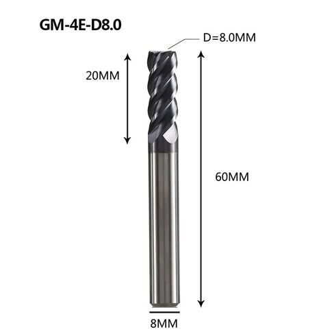 1pcs 4 Flutes Carbide End Mill D4-D20 CNC Wood Router Bits 1-20mm Cutting Diameter Tungsten Steel Milling Cutter Tool in Saudi Arabia
