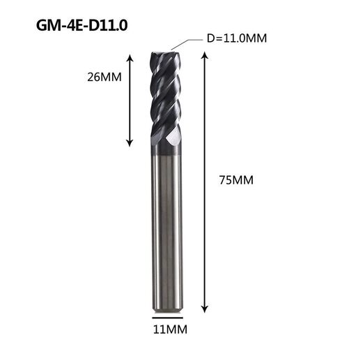 1pcs 4 Flutes Carbide End Mill D4-D20 CNC Wood Router Bits 1-20mm Cutting Diameter Tungsten Steel Milling Cutter Tool in Saudi Arabia