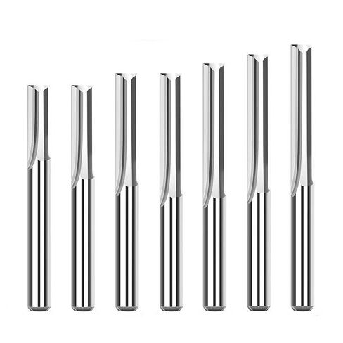 7 قطعة قاطعة الطحن ذات الفتحة المستقيمة ذات الحواف المزدوجة 6 مم لقمة النقش ﻿2 لقم التوجيه المزامير 17-52 مم طول القطع مطحنة نهاية الكربيد in Kuwait