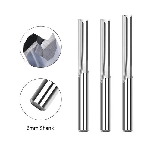 7 قطعة قاطعة الطحن ذات الفتحة المستقيمة ذات الحواف المزدوجة 6 مم لقمة النقش ﻿2 لقم التوجيه المزامير 17-52 مم طول القطع مطحنة نهاية الكربيد in Kuwait