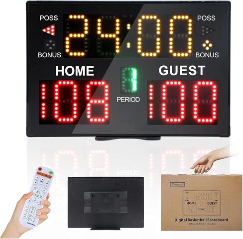Basketball Scoreboard with Timer Clock, Digital Scoreboard with Remote, Portable Battery Powered Electronic Scoreboard for Baseball/Tennis/Soccer/Volleyball/Ping Pong Games in Kuwait