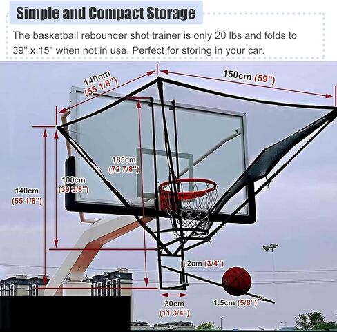 كرة السلة ريبوندر شوت رينر المعدنية المعلقة مرفق كرة العودة لشبكة تدريب الأطفال البالغين المحترفين in Kuwait