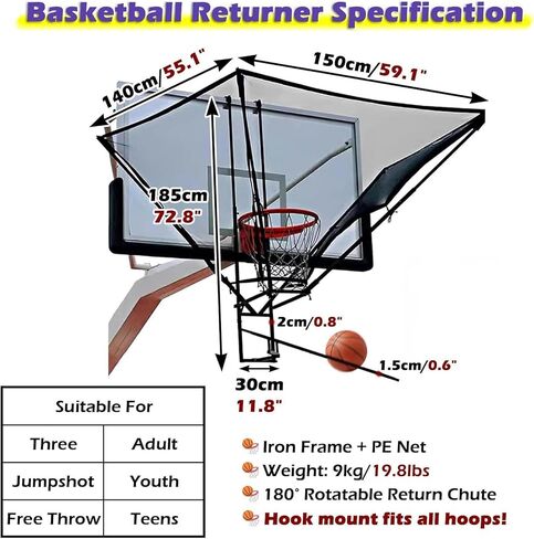 كرة السلة ريبوندر شوت ريدر الرماية آلة الكرة في الأماكن المغلقة في الهواء الطلق للطوق مع شبكة إرجاع شلال قابلة للتدوير لحديقة الملعب in Kuwait