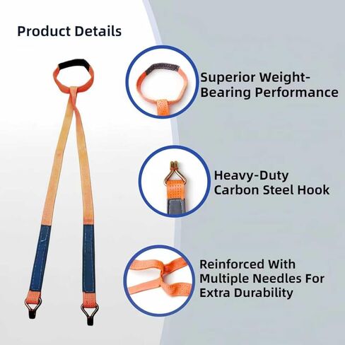 حبال رفع مناسبة لبطارية الرافعة الشوكية الصناعية مع حلقة دائرية للرفع بخطاف سلكي مقاس 12 بوصة، سهلة الإزالة واستبدال بطاريات الرافعة الشوكية (برتقالي) in Kuwait