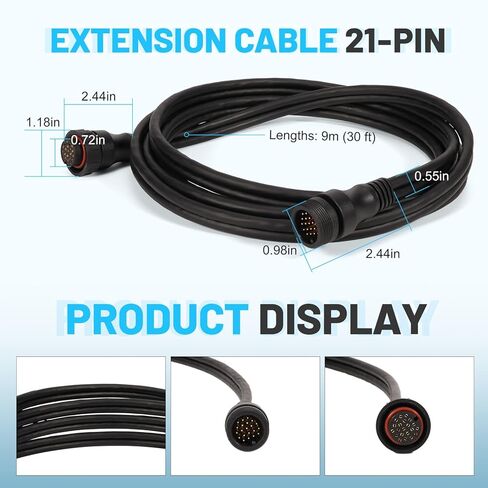 10 Feet (3 m) Transducer Extension Cable 21-Pin, Compatible with Panoptix LiveScope System, LVS32 LVS34 LVS62XR Transducer, Extend The Cable Length, 010-12855-00 in Saudi Arabia