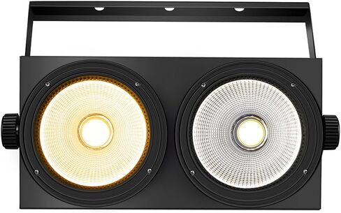مصابيح مسرح MINGJIE، نظام إضاءة COB Blinder بقدرة 200 وات مع DMX512 والتحكم في الصوت، 2 في 1 أبيض بارد/دافئ LED Par Can لحفلات الزفاف والكنيسة والحفلات الموسيقية وإضاءة DJ (قطعتان) in Kuwait