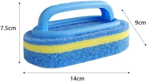 Blue Cleaning Brush for Bathroom, Kitchen, Bathtub & Toilet - Includes Shower Sponge, Ergonomic Handle (Efficient Scrubbing) in Saudi Arabia