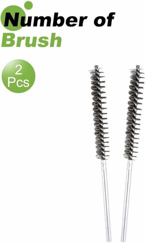 HARFINGTON 2pcs Wire Bore Brush 8 x 5/8" 1/4 Inch Shank Stainless Steel Bristles Cleaning Brush for Clean Car Part Tube Kitchen Garage in Saudi Arabia
