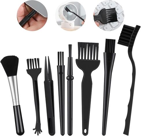 8 Pcs Mini Keyboard Cleaning Brushes Kit, Anti Static Electronic Dust Cleaning Brushes with PP Handle and Nylon Bristles, Keyboards Cleanings Brush for Computer Keyboard and Small Spaces in Saudi Arabia