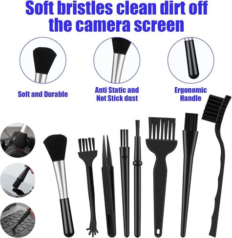 8 Pcs Mini Keyboard Cleaning Brushes Kit, Anti Static Electronic Dust Cleaning Brushes with PP Handle and Nylon Bristles, Keyboards Cleanings Brush for Computer Keyboard and Small Spaces in Saudi Arabia