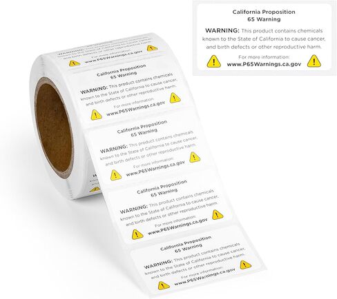 500pcs Prop 65 Warning Stickers, 1" x 2" Perforated Safety Labels for Shipping Receiving Prop 65 California Warning Labels in Saudi Arabia