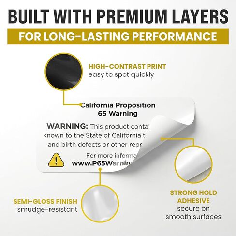 500pcs Prop 65 Warning Stickers, 1" x 2" Perforated Safety Labels for Shipping Receiving Prop 65 California Warning Labels in Saudi Arabia