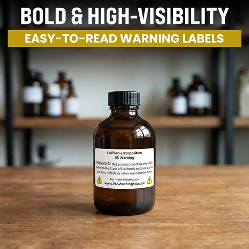 500pcs Prop 65 Warning Stickers, 1" x 2" Perforated Safety Labels for Shipping Receiving Prop 65 California Warning Labels in Saudi Arabia