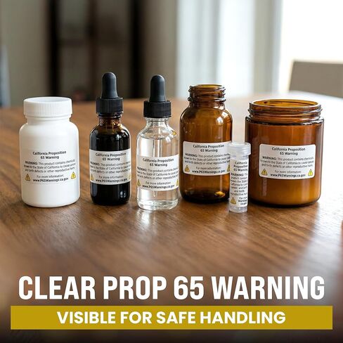 500pcs Prop 65 Warning Stickers, 1" x 2" Perforated Safety Labels for Shipping Receiving Prop 65 California Warning Labels in Saudi Arabia