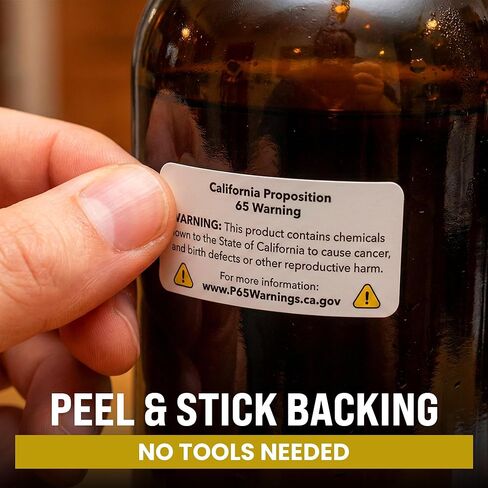 500pcs Prop 65 Warning Stickers, 1" x 2" Perforated Safety Labels for Shipping Receiving Prop 65 California Warning Labels in Saudi Arabia