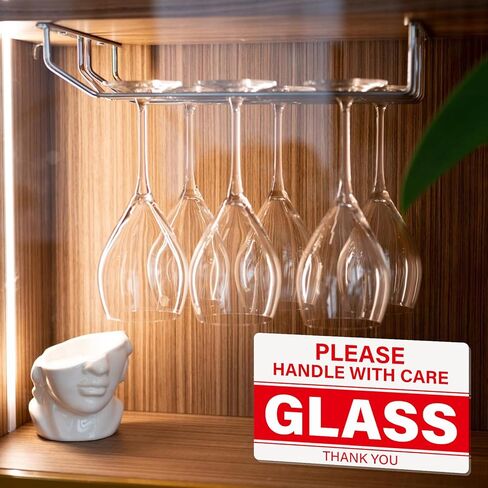 500 Pcs Glass Please Handle with Care Stickers 3" x 5" Large Fragile Stickers for Shipping Waterproof Fragile Warning Shipping Packing Labels for Glass Mirrors Windows Moving Boxes Red in Saudi Arabia