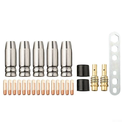 25PCS Welding Accessories for 15AK MB-15 MIG Gas Machine 0.9 mm Contact Tips Nozzles Diffusers Kit in Saudi Arabia