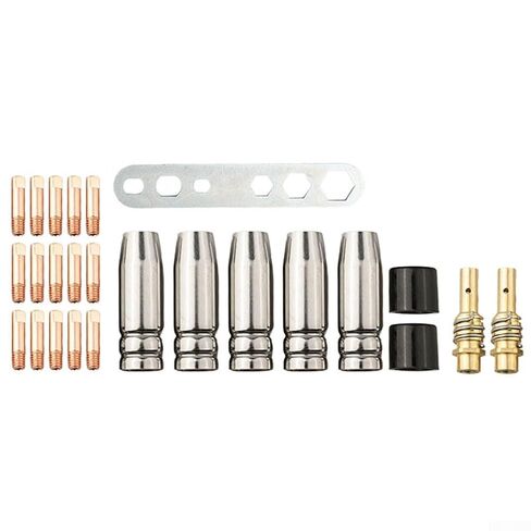25PCS Welding Accessories for 15AK MB-15 MIG Gas Machine 0.9 mm Contact Tips Nozzles Diffusers Kit in Saudi Arabia