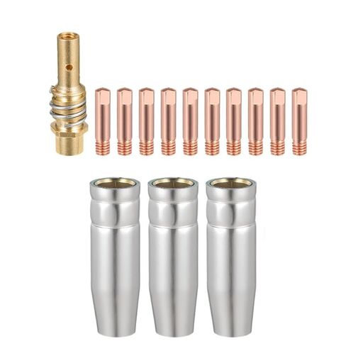مجموعة ملحقات لحام MIG 14 قطعة لشعلة 15AK، فوهات طاقة 0.9 مم، حامل غاز مخروطي، مادة نحاسية متوافقة مع أجهزة MAG in Saudi Arabia