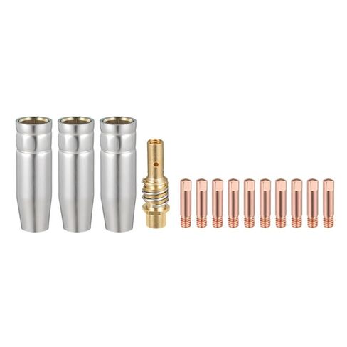 مجموعة ملحقات لحام MIG 14 قطعة لشعلة 15AK، فوهات طاقة 0.9 مم، حامل غاز مخروطي، مادة نحاسية متوافقة مع أجهزة MAG in Saudi Arabia
