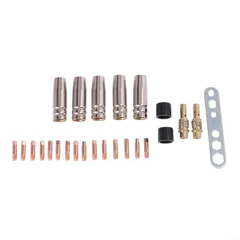 25PCS Welding Accessories for 15AK MB-15 MIG Gas Machine 0.8mm Copper Contact Tips Nozzles Diffusers Kit in Saudi Arabia