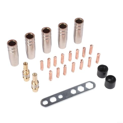 25PCS Welding Accessories for 15AK MB-15 MIG Gas Machine 0.8mm Copper Contact Tips Nozzles Diffusers Kit in Saudi Arabia
