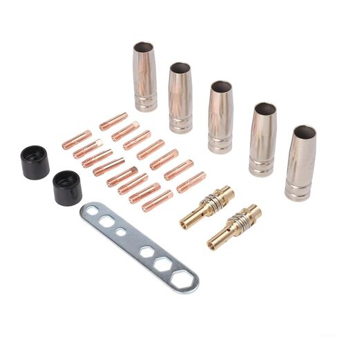 25PCS Welding Accessories for 15AK MB-15 MIG Gas Machine 0.8mm Copper Contact Tips Nozzles Diffusers Kit in Saudi Arabia