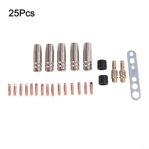 25PCS Welding Accessories for 15AK MB-15 MIG Gas Machine 0.8mm Copper Contact Tips Nozzles Diffusers Kit in Saudi Arabia