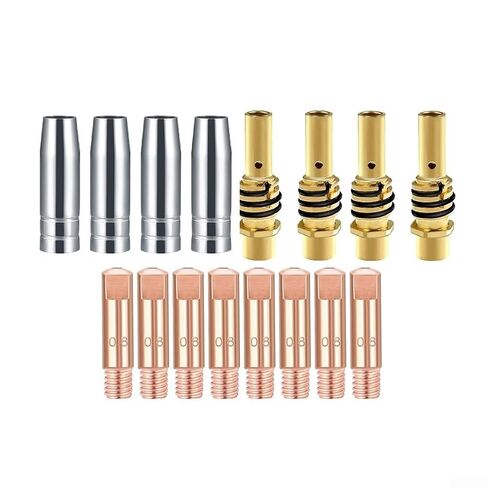 16PCS MIG Welding Accessory Kit for 15AK 0.8mm Contact Tips Gas Nozzles & Diffusers Copper Build in Saudi Arabia