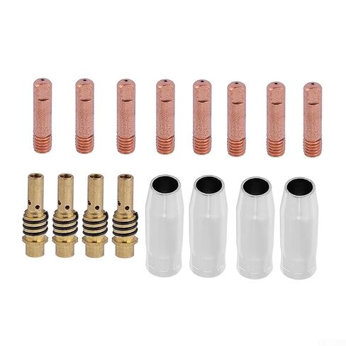 16PCS MIG Welding Accessory Kit for 15AK 0.8mm Contact Tips Gas Nozzles & Diffusers Copper Build in Saudi Arabia