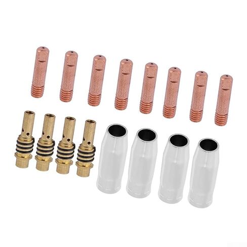 16PCS MIG Welding Accessory Kit for 15AK 0.8mm Contact Tips Gas Nozzles & Diffusers Copper Build in Saudi Arabia