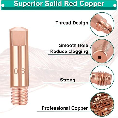 16PCS MIG Welding Accessory Kit for 15AK 0.8mm Contact Tips Gas Nozzles & Diffusers Copper Build in Saudi Arabia