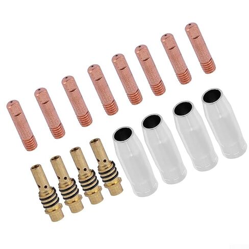 16PCS MIG Welding Accessory Kit for 15AK 0.8mm Contact Tips Gas Nozzles & Diffusers Copper Build in Saudi Arabia