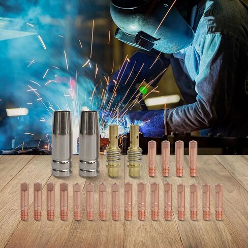 24PCS for 15AK Welding Accessory Kit with Contact Tips and Nozzles for MIG Torch for MB15 Handheld Welders in Saudi Arabia